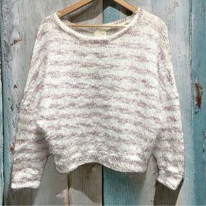 Rose & White 143 Story by Line Up Cropped Eyelash‎ Sweater Dolman Sleeves
